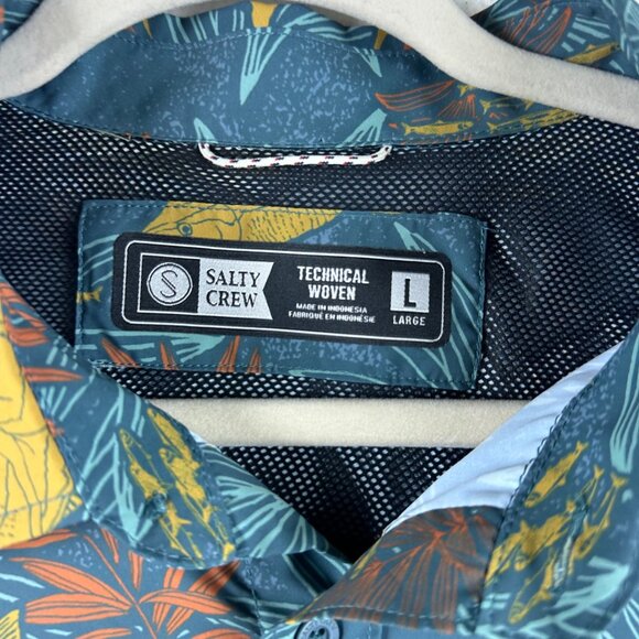 NWT Salty Crew Button Shirt Mens L Tech Woven Fishing Coastal Skate Beach Casual - Picture 3 of 11